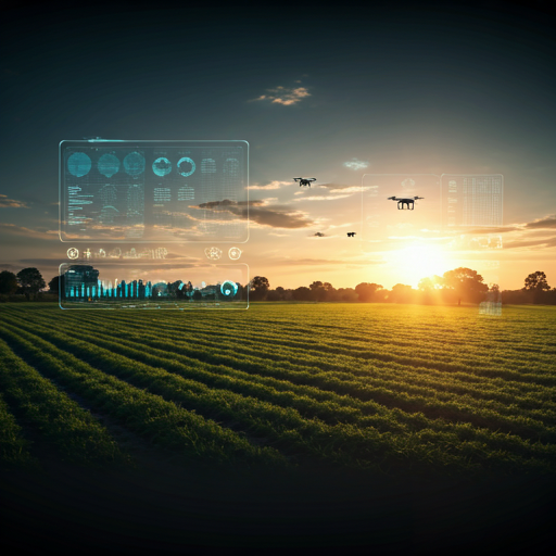 AfriAgroCore smart farm at sunset