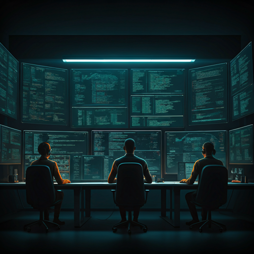 Diverse African tech specialists in a high-tech control center